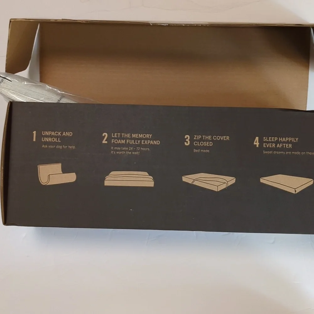 Bark Orthopedic Memory Foam Dog Bed with Light Grey Cover